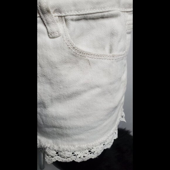 Forever 21 Lace Lined Denim Short Overalls Size XS Button Front Denim - Picture 5 of 7